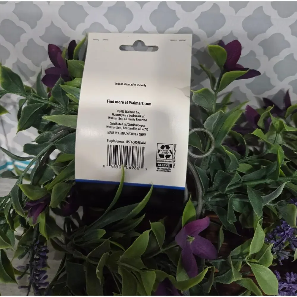 Mainstays Lavender Wildflower Garland 5 Ft Artificial Purple Floral Decor 2 pack